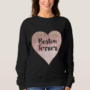 Boston Terrier Love with Glitter Trui