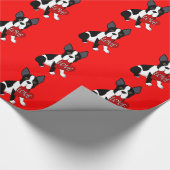 Boston Terrier Love Wrapping Paper Cadeaupapier (Hoek)