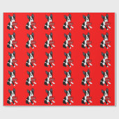 Boston Terrier Love Wrapping Paper Cadeaupapier (Vlak)