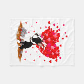 Boston Terrier Lover Heart Shape Boston Terrier Va Fleece Deken (Voorkant (Horizontaal))