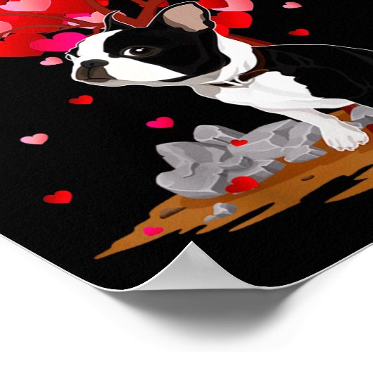 Boston Terrier Lover Heart Shape Boston Terrier Va Poster (Hoek)