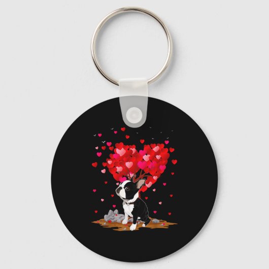 Boston Terrier Lover Heart Shape Boston Terrier Va Sleutelhanger (Voorkant)