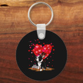Boston Terrier Lover Heart Shape Boston Terrier Va Sleutelhanger (Voorkant)