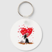Boston Terrier Lover Heart Shape Boston Terrier Va Sleutelhanger (Voorkant)
