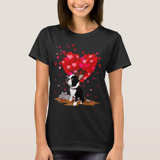 Boston Terrier Lover Heart Shape Boston Terrier Va T-shirt (Voorkant)