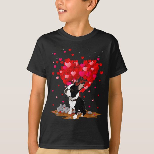 Boston Terrier Lover Heart Shape Boston Terrier Va T-shirt (Voorkant)