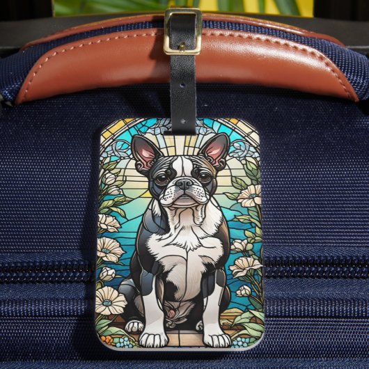 Boston Terrier luchtverfrisser Bagagelabel (Voorkant Insitu 2)
