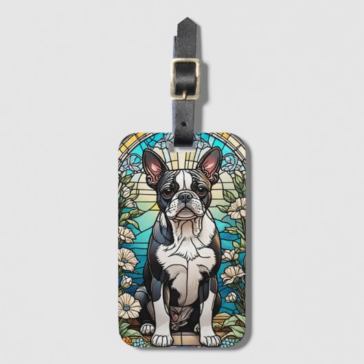 Boston Terrier luchtverfrisser Bagagelabel (Voorkant (verticaal))