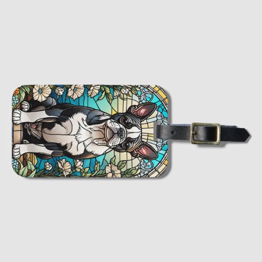 Boston Terrier luchtverfrisser Bagagelabel (Voorkant (horizontaal))