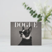 Boston Terrier Luxe Editoriaal Briefkaart (Staand voorkant)