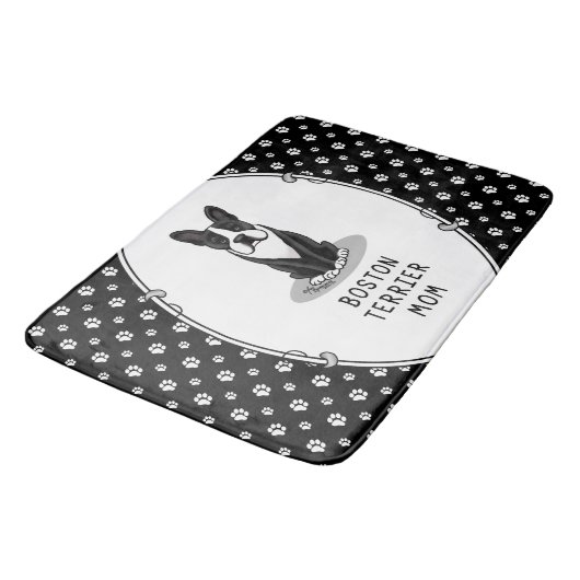 Boston Terrier Ma (zwart) - Cute dog Badmat (Gekanteld)