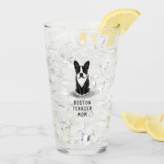Boston Terrier Ma (zwart) - Cute dog Glas (Achterkant ijs)