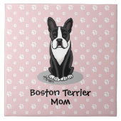 Boston Terrier Ma (zwart) - Cute dog Tegeltje (Voorkant)