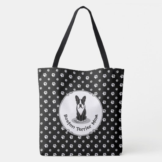 Boston Terrier Ma (zwart) - Cute dog Tote Bag (Achterkant)