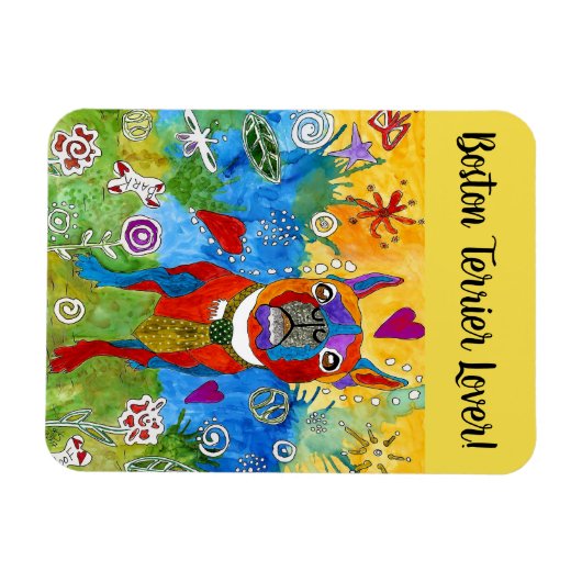 Boston Terrier magneet 3"x4" (Horizontaal)