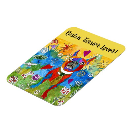 Boston Terrier magneet 3"x4" (Linkerzijde)