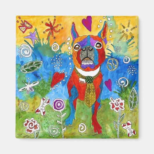Boston Terrier Magnet 2" (Voorkant)