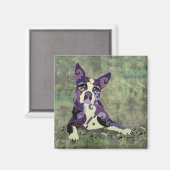 Boston Terrier Magnet voor uw koelkast (Voorkant / Achterkant)