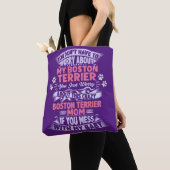 "Boston Terrier" mam Canvas tas. Tote Bag (Dichtbij)