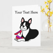 Boston Terrier Mam (Moederdag Gifts) Kaart (Gele Bloem)