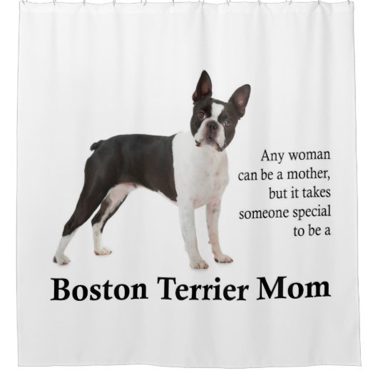 Boston Terrier Mam Shower Curtain Douchegordijn (Voorkant)