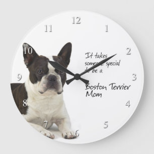 Boston Terrier mama Clock Grote Klok