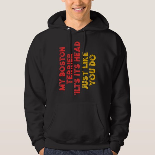 Boston Terrier mama Dad Funny Dog Owner Hoodie (Voorkant)