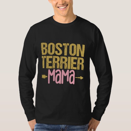 Boston Terrier Mama Dog Fited T-shirt (Voorkant)