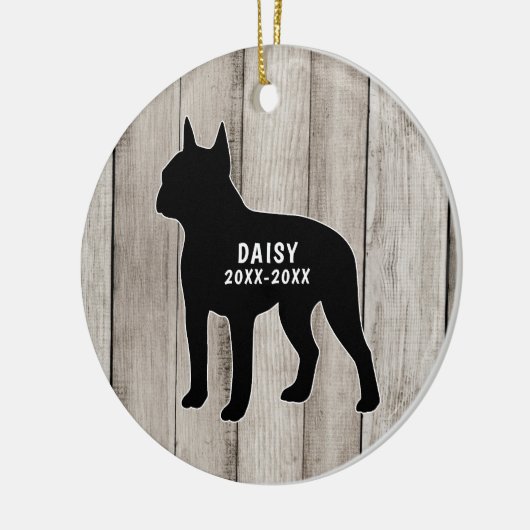 Boston Terrier Memorial Keramisch Ornament (Links)