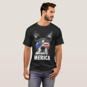 Boston Terrier Merica 4 juli voor mannen vrouwen B T-shirt (Voorkant volledig)