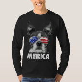 Boston Terrier Merica 4 juli voor mannen vrouwen B T-shirt (Voorkant)