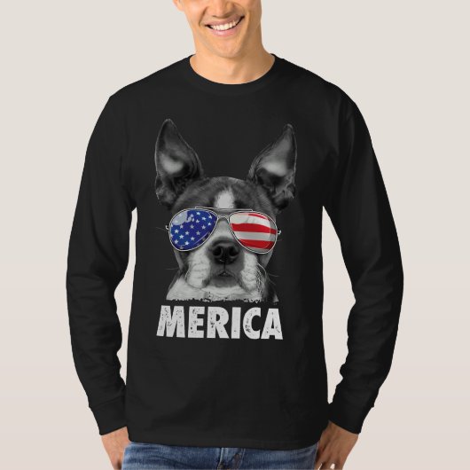 Boston Terrier Merica 4 juli voor mannen vrouwen B T-shirt (Voorkant)