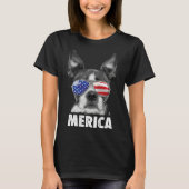 Boston Terrier Merica 4 juli voor mannen vrouwen B T-shirt (Voorkant)