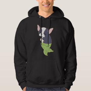 Boston Terrier Mermaid Merboston Glancing Back Hoodie