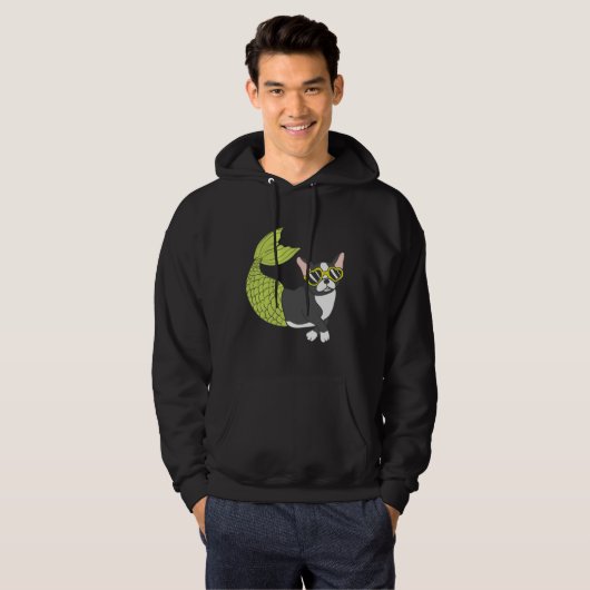 Boston terrier mermaid merboston is te koel voor s hoodie (Voorkant volledig)