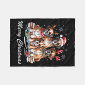 Boston Terrier Merry Christmas Funny Dog Lovers Ho Fleece Deken (Voorkant (Horizontaal))