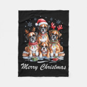 Boston Terrier Merry Christmas Funny Dog Lovers Ho Fleece Deken (Voorkant)