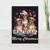 Boston Terrier Merry Christmas Funny Dog Lovers Ho Kaart (Voorkant)