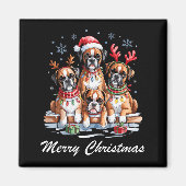 Boston Terrier Merry Christmas Funny Dog Lovers Ho Magneet (Voorkant)