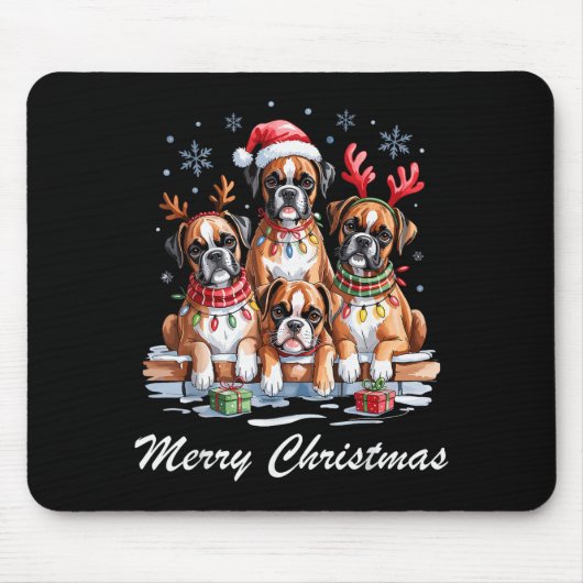 Boston Terrier Merry Christmas Funny Dog Lovers Ho Muismat (Voorkant)