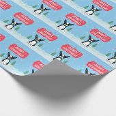Boston Terrier Merry Kerstmis Cadeaupapier (Hoek)