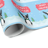 Boston Terrier Merry Kerstmis Cadeaupapier (Rol Hoek)