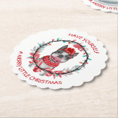 Boston Terrier Merry Kerstmis Kartonnen Onderzetters (Gekanteld)