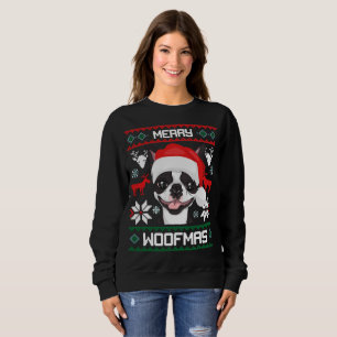 Boston Terrier Merry Woofmas Kerstmis Trui