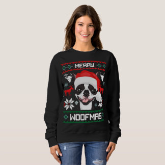 Boston Terrier Merry Woofmas Kerstmis Trui