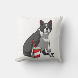 Boston Terrier met Drink Kussen
