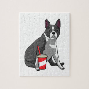 Boston Terrier met Drink Legpuzzel