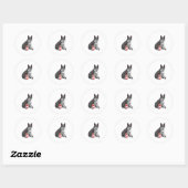 Boston Terrier met Drink Ronde Sticker (Vel)