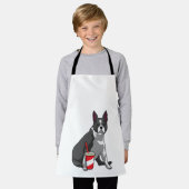 Boston Terrier met Drink Schort (Gedragen)