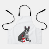 Boston Terrier met Drink Schort (Voorkant)